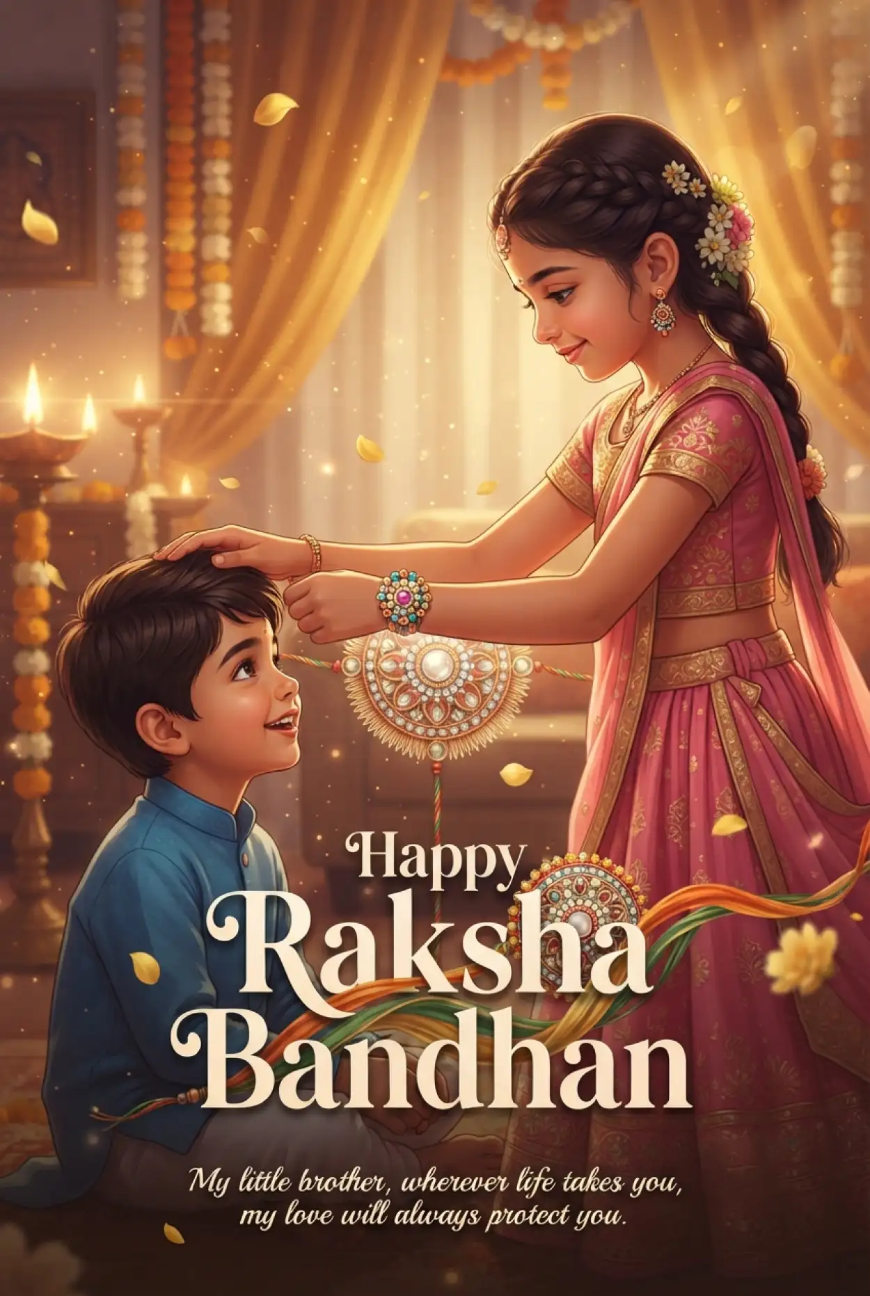 Free Download Happy Raksha Bandhan Image Wishes For Children - High Quality Happy Raksha Bandhan Wishes For Children Image