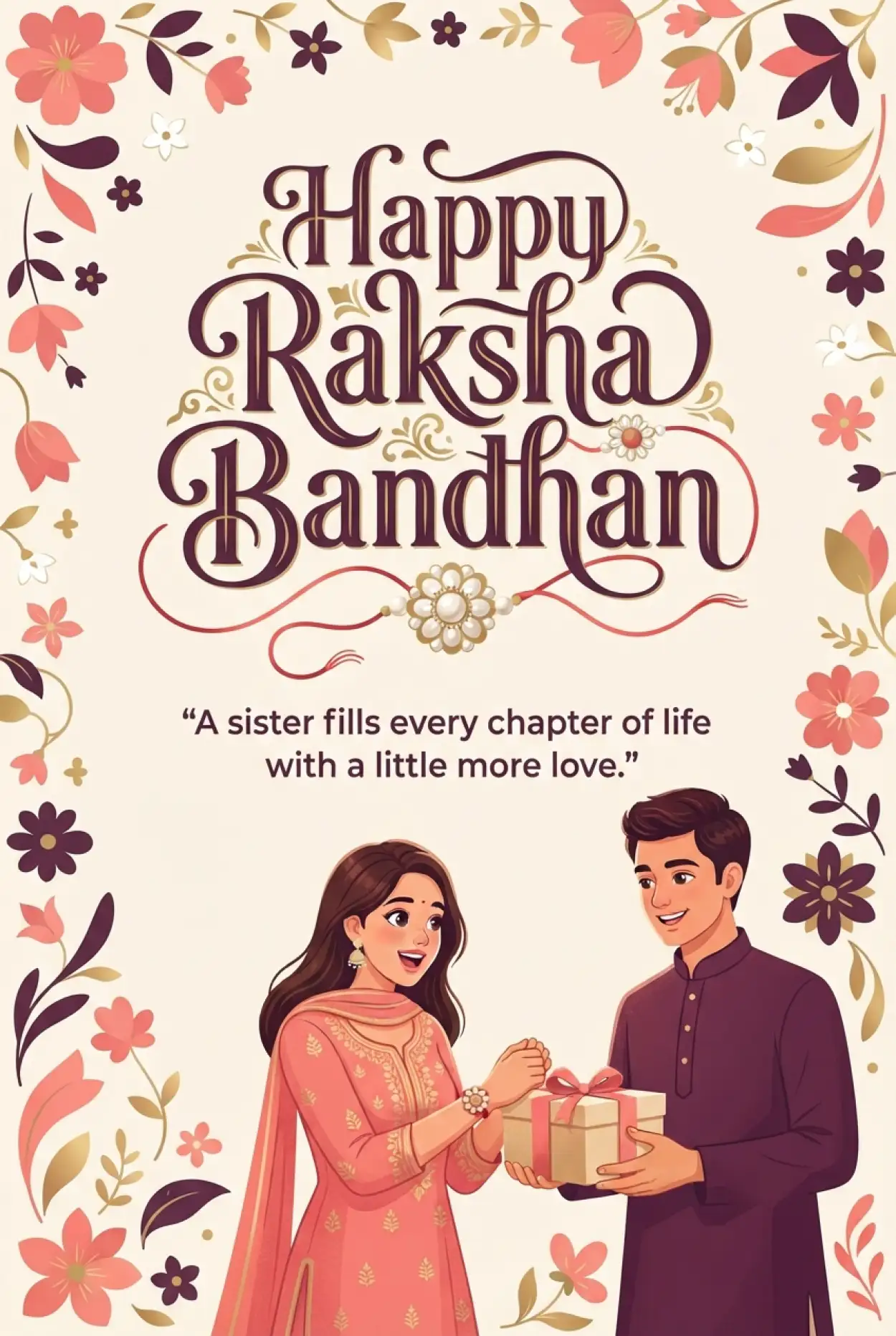 Free Download Happy Raksha Bandhan Messages For Sister 2026 - High Quality Happy Rakhi Wishes 2026 Image