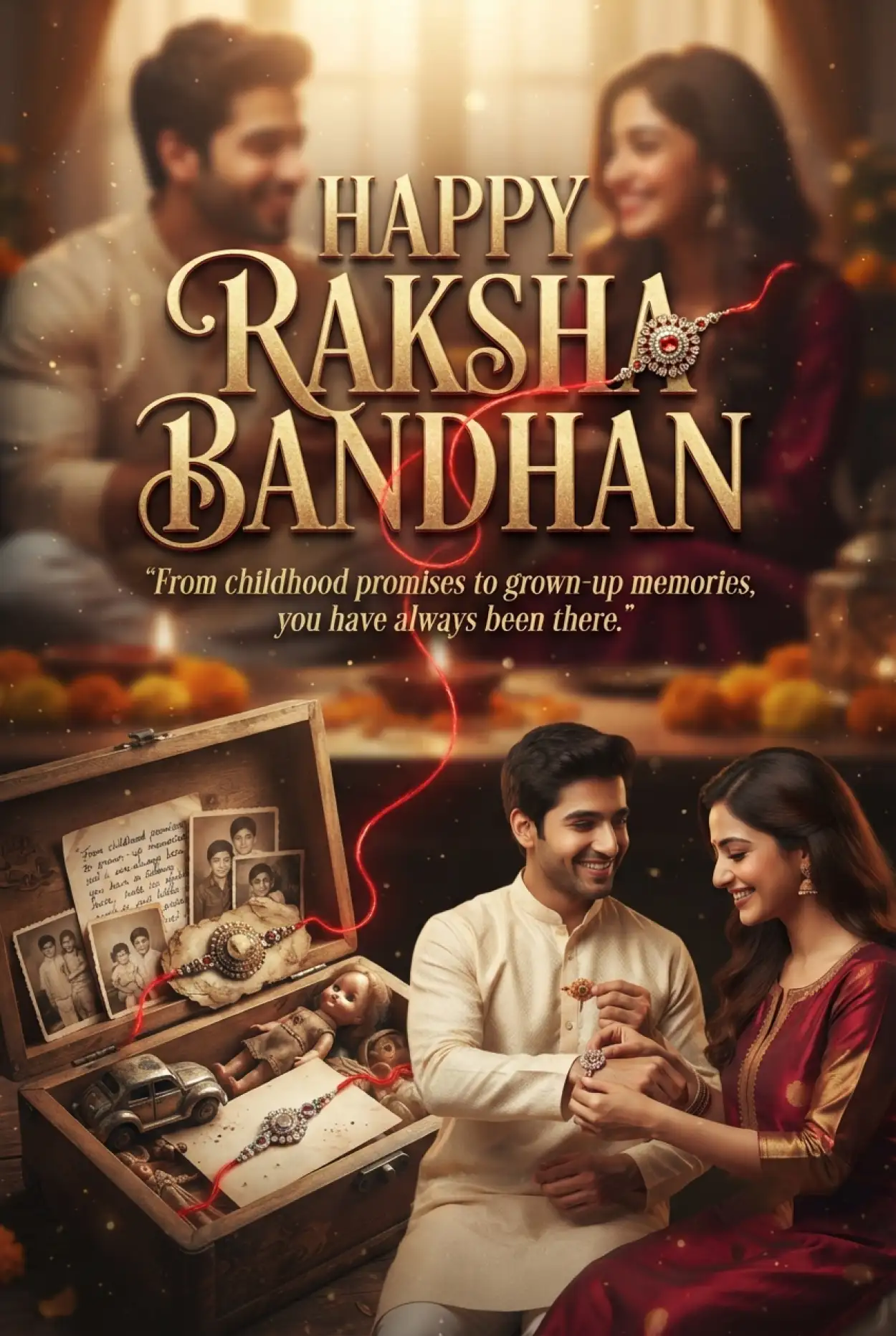Free Download Happy Raksha Bandhan Wishes 2026 Poster - High Quality Happy Rakhi Wishes 2026 Image