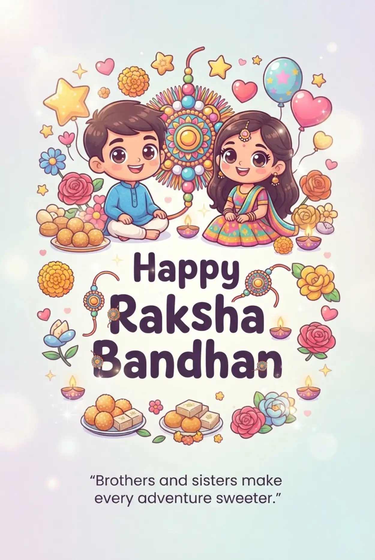 Free Download Happy Raksha Bandhan Wishes 2026 With Emojis - High Quality Happy Raksha Bandhan Wishes 2026 Image