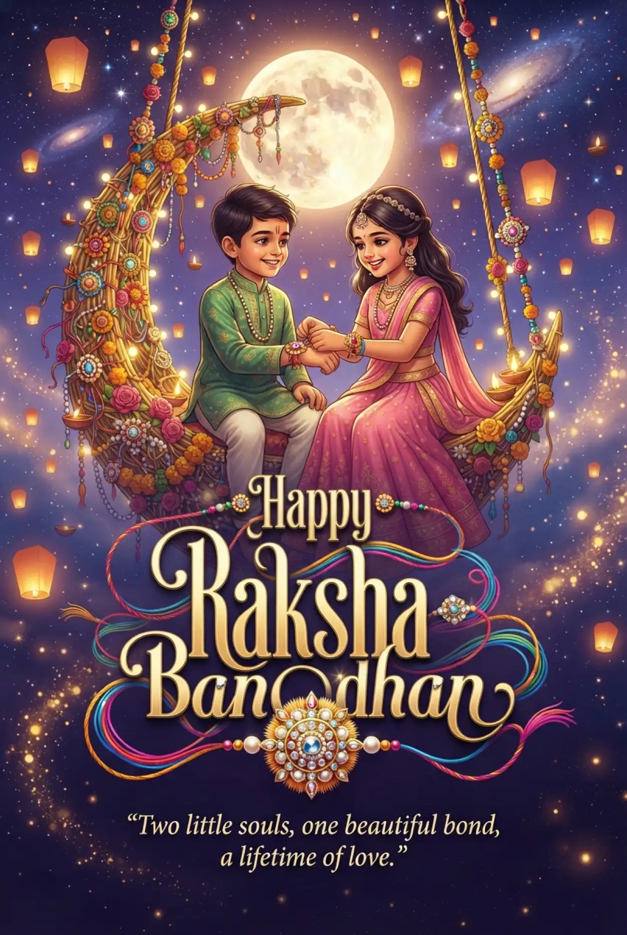 Free Download Happy Raksha Bandhan Wishes For Children - High Quality Happy Raksha Bandhan Wishes For Children Image