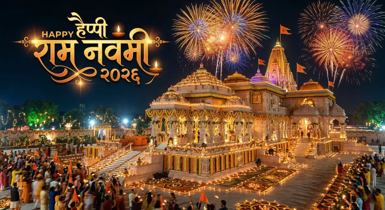Free Download Happy Ram Navami 2026 Ayodhya Temple Hd Images - High Quality Happy Ram Navami 2026 Image