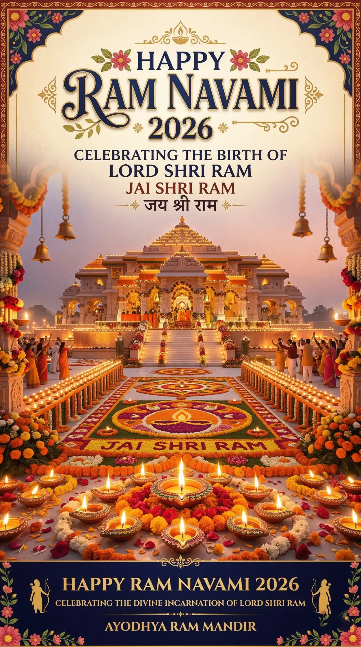 Free Download Happy Ram Navami 2026 Greeting Card Images - High Quality Happy Ram Navami 2026 Image