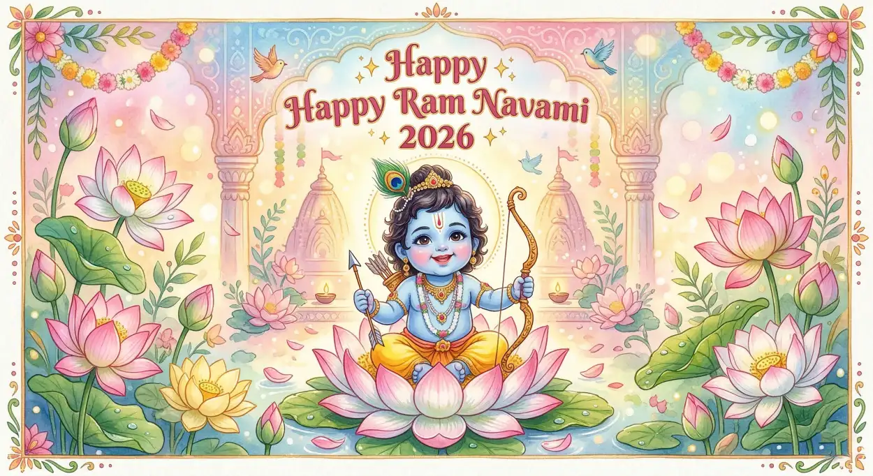 Free Download Happy Ram Navami 2026 Greeting Card - High Quality Happy Ram Navami 2026 Image