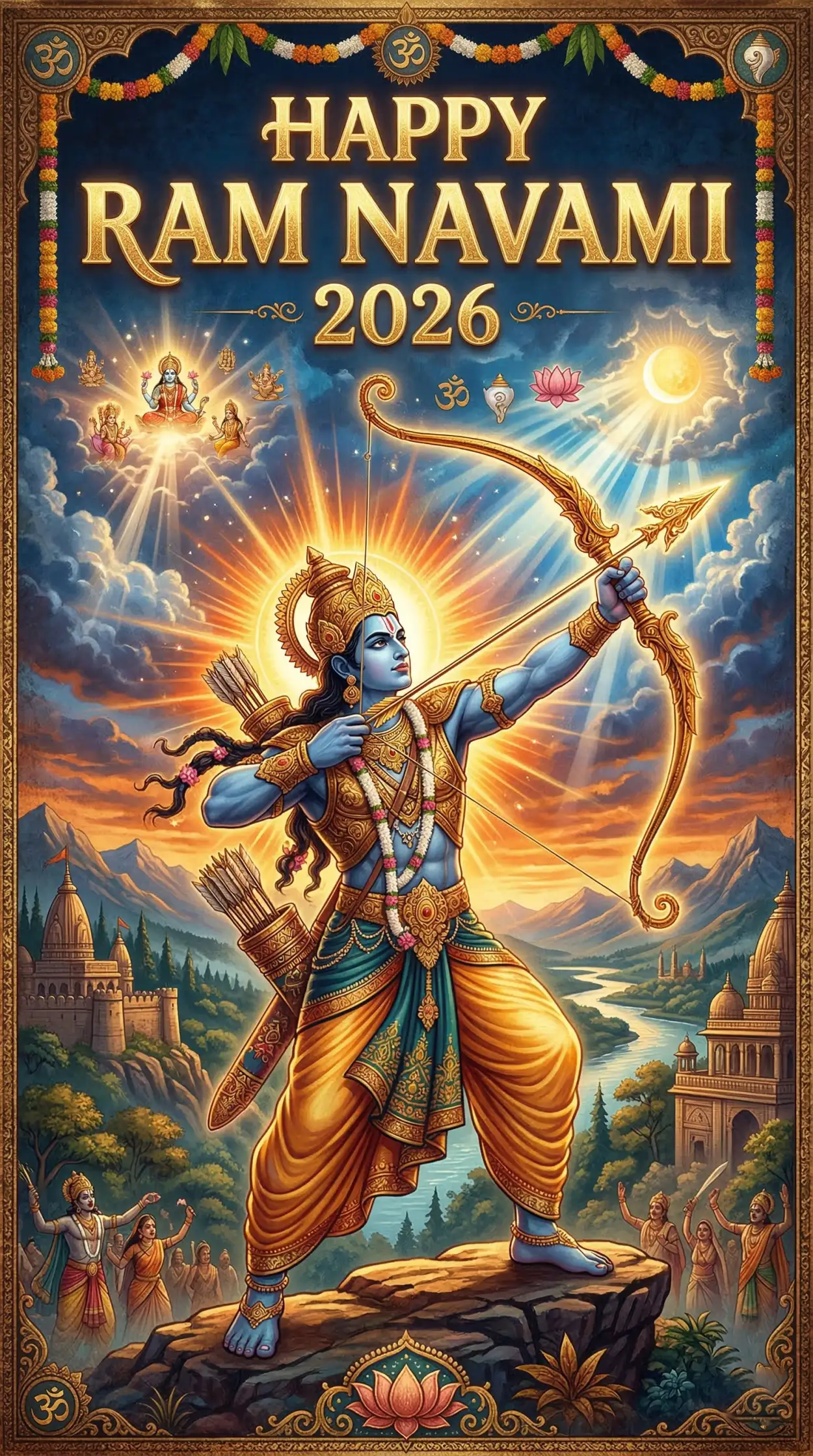 Free Download Happy Ram Navami 2026 Lord Rama Festival Poster - High Quality Happy Ram Navami 2026 Image