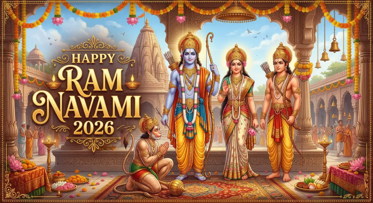 Free Download Happy Ram Navami 2026 Ram Navami Greeting Wallpaper - High Quality Happy Ram Navami 2026 Image