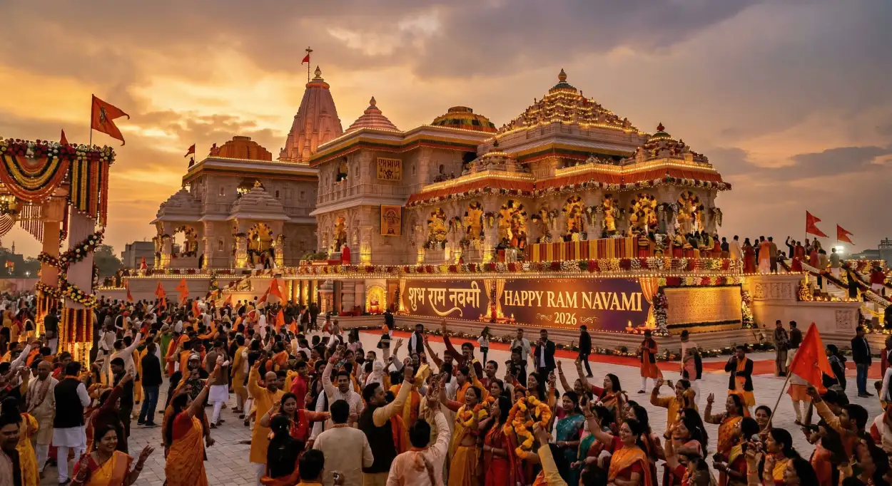 Free Download Happy Ram Navami 2026 Ram Navami Temple Celebration Photo - High Quality Happy Ram Navami 2026 Image