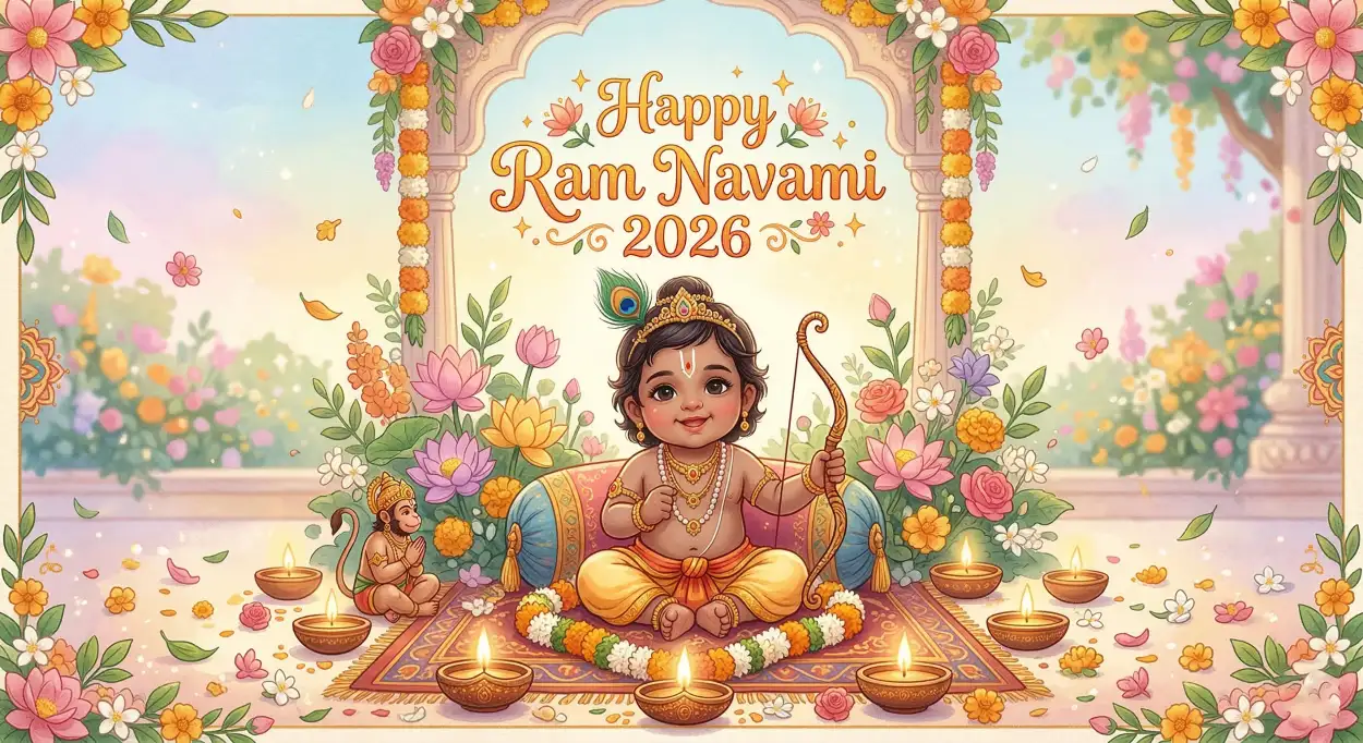 Free Download Happy Ram Navami 2026 Ram Navami Wishes Poster - High Quality Happy Ram Navami 2026 Image