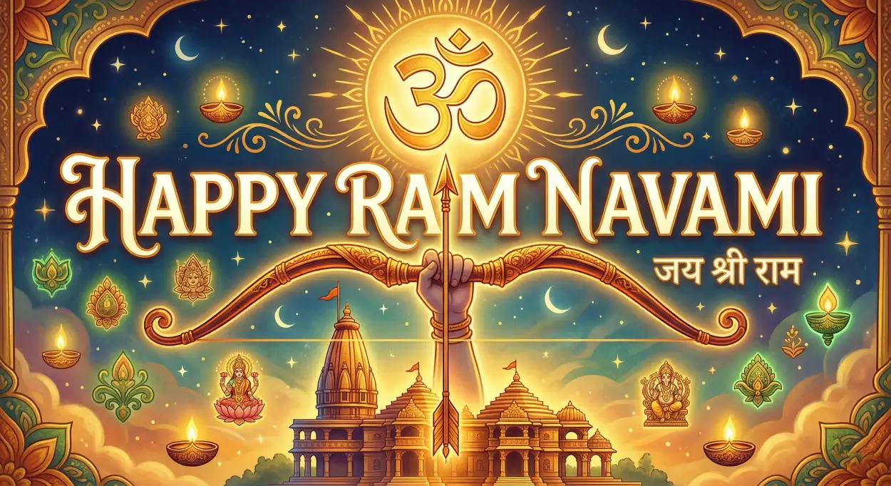 Free Download Happy Ram Navami Images With Hindu Symbols - High Quality Happy Ram Navami Image