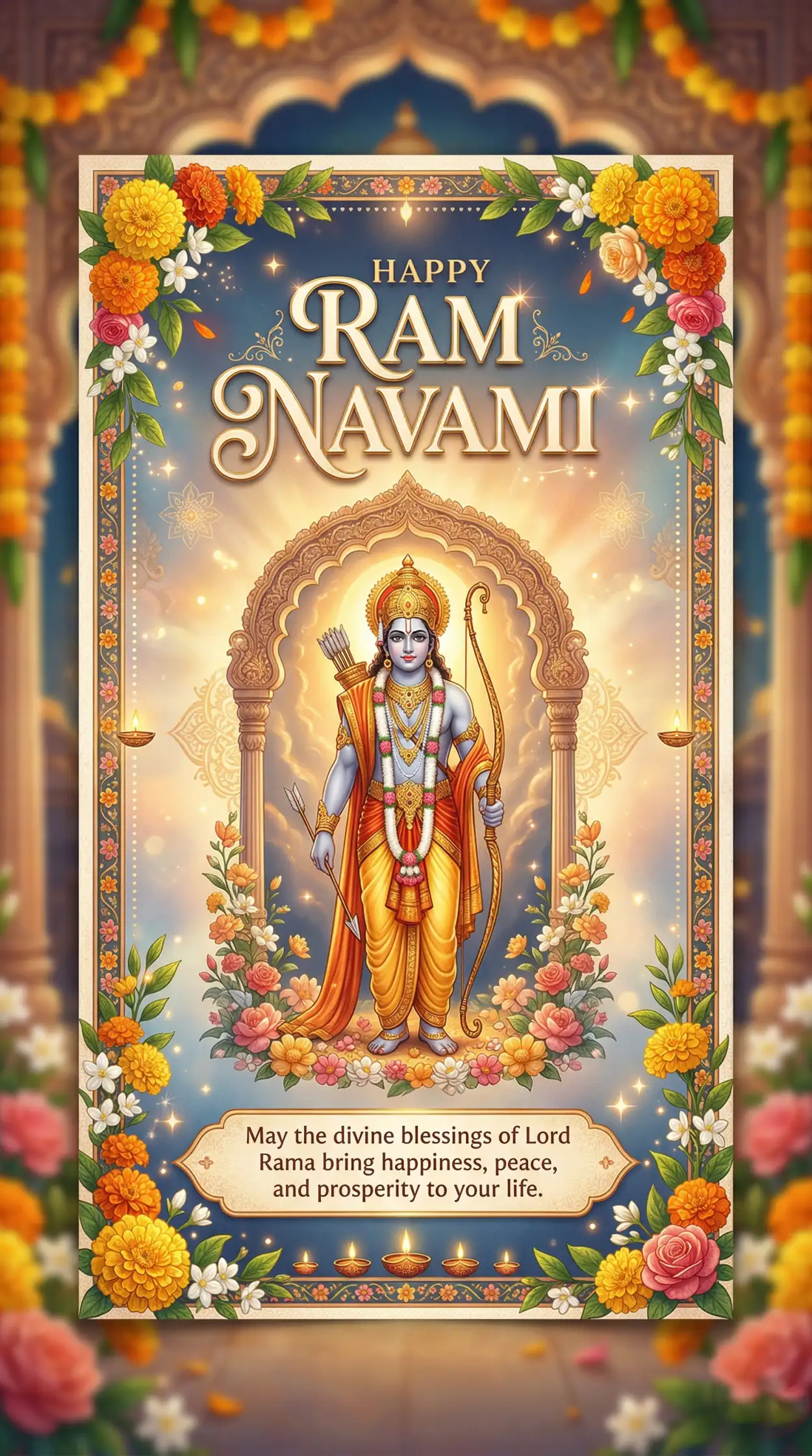 Free Download Happy Ram Navami Wishes Card Design Hd - High Quality Happy Ram Navami Image