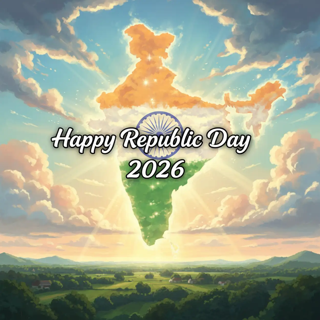 Free Download Happy Republic Day 2026 Saffron White Green Theme - High Quality Happy Republic Day 2026 Image