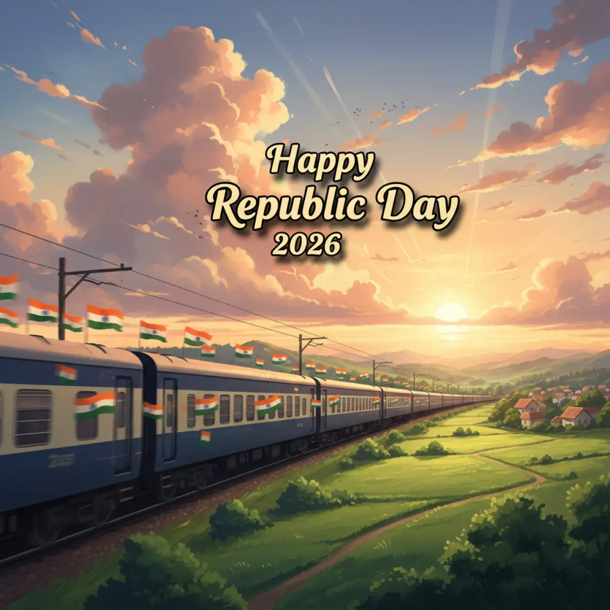 Free Download Happy Republic Day 2026 Sunrise India Theme - High Quality Happy Republic Day 2026 Image