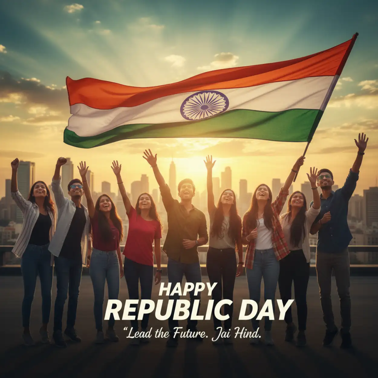 Free Download Happy Republic Day Banner Hindi English Text Editable Format - High Quality Happy Republic Day Banner Image