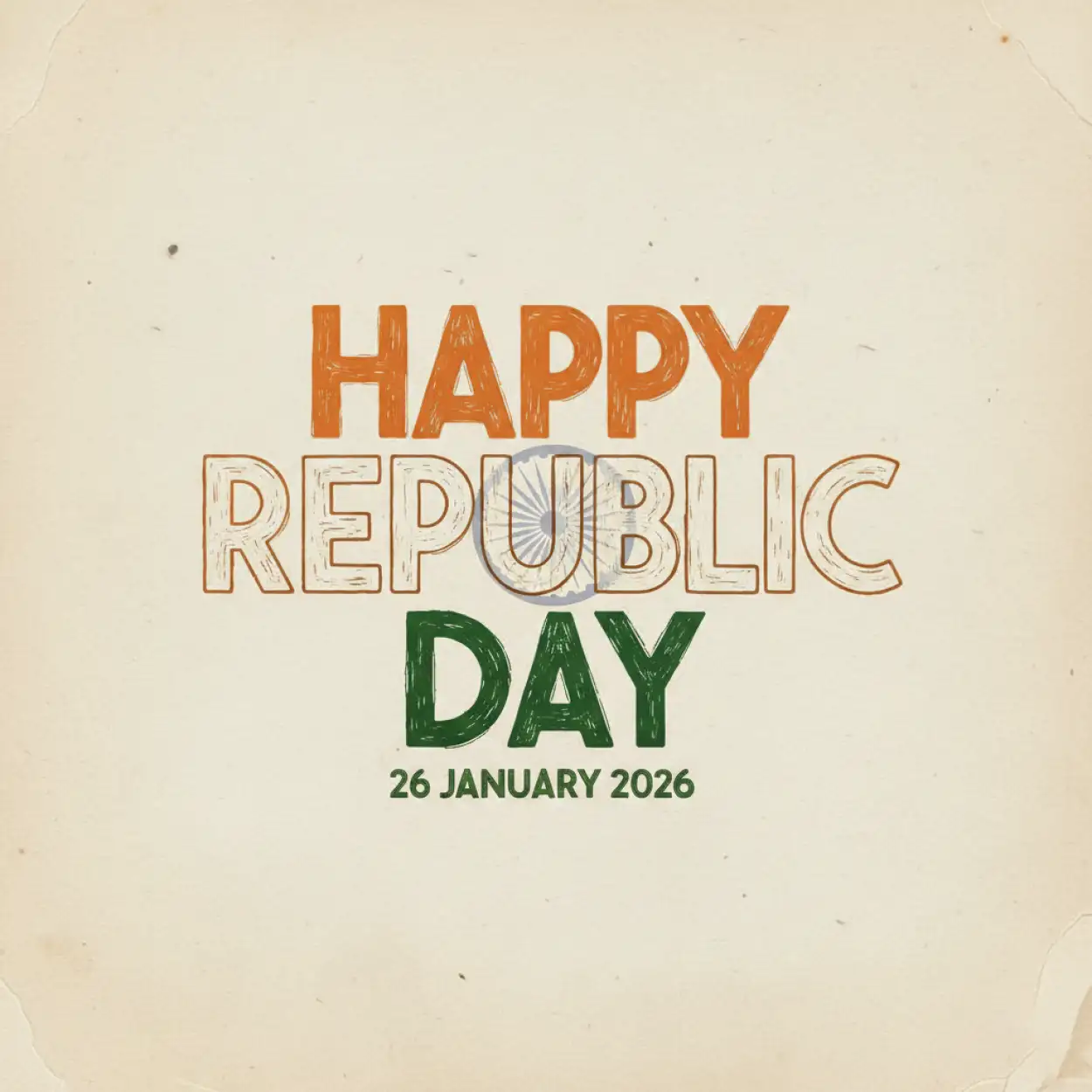 Free Download Happy Republic Day Typography Design - High Quality Happy Republic Day Image