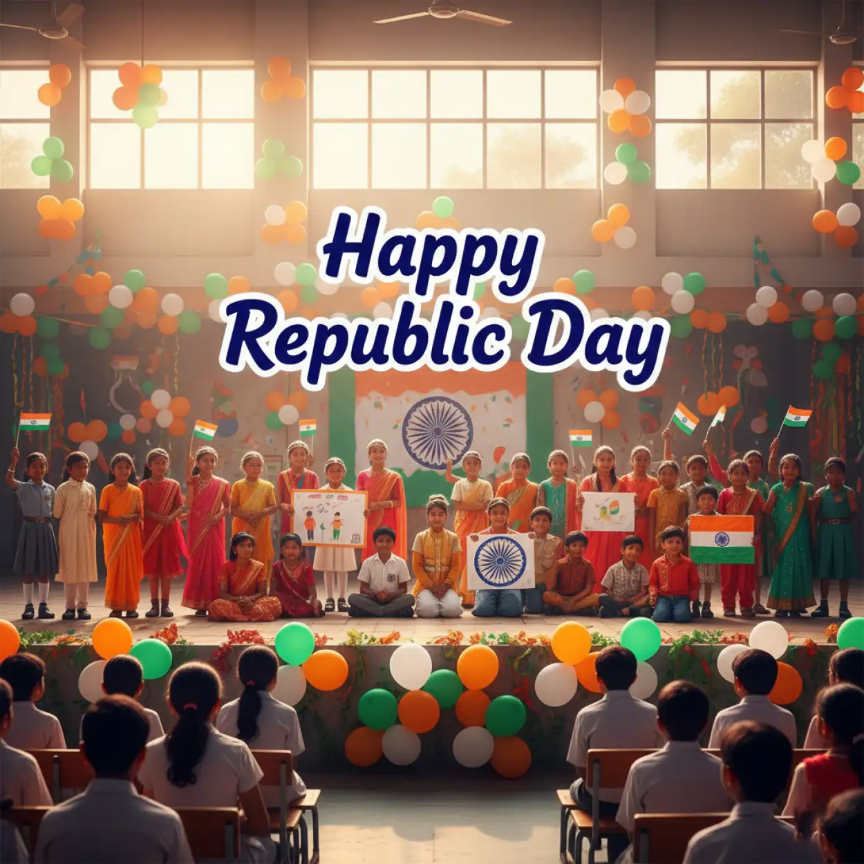 Free Download Happy Republic Day Wishes For Students - High Quality Happy Republic Day Background