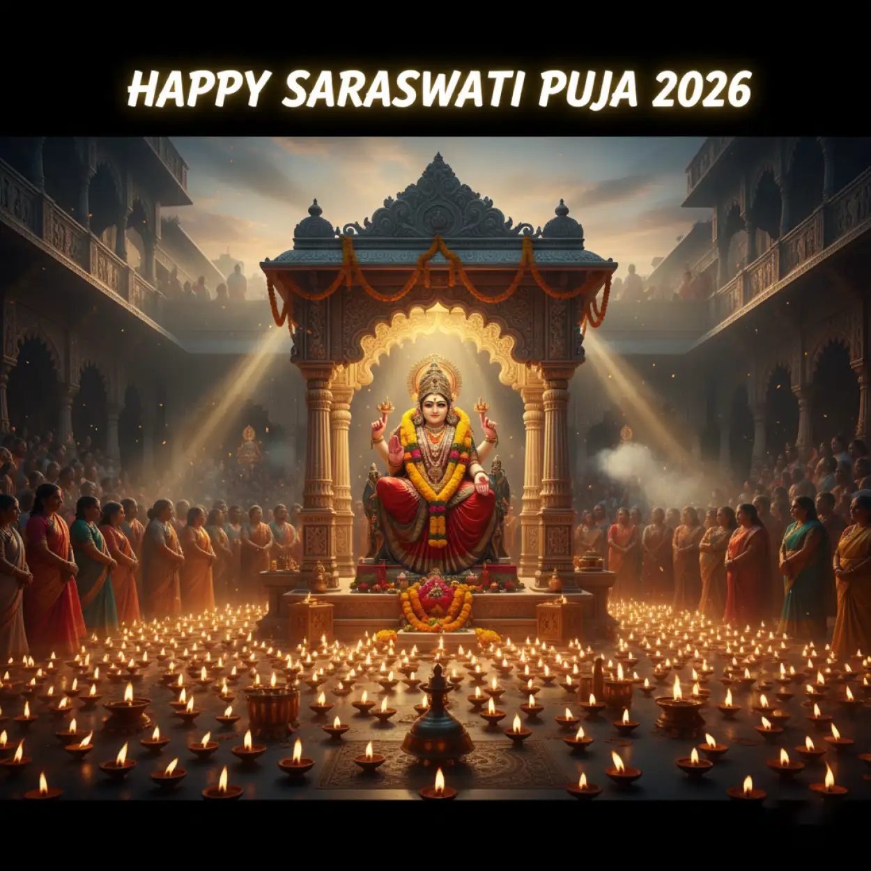 Free Download Happy Saraswati Puja 2026 Ai Generated Images - High Quality Happy Saraswati Puja 2026 Image