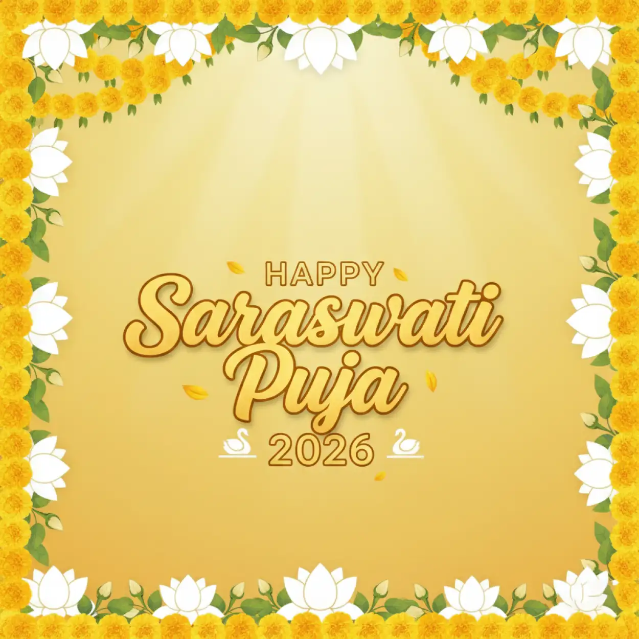 Free Download Happy Saraswati Puja 2026 Facebook Post - High Quality Happy Saraswati Puja 2026 Background