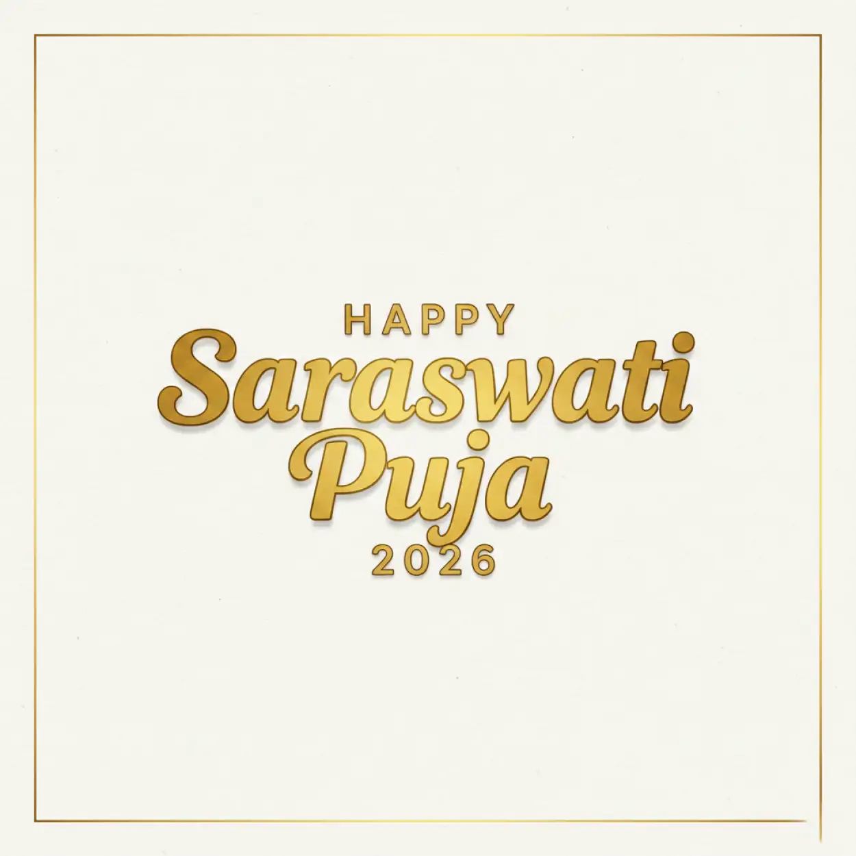 Free Download Happy Saraswati Puja 2026 Festival Typography - High Quality Happy Saraswati Puja 2026 Image