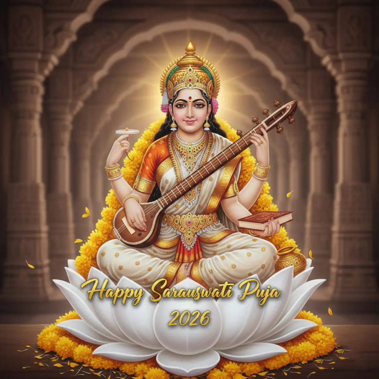 Happy Saraswati Puja 2026 Goddess Saraswati Image - Royalty Free Happy Saraswati Puja 2026 Image | Pngmagic Free Download Happy Saraswati Puja 2026 Goddess Saraswati Image - High Quality Happy Saraswati Puja 2026 Background