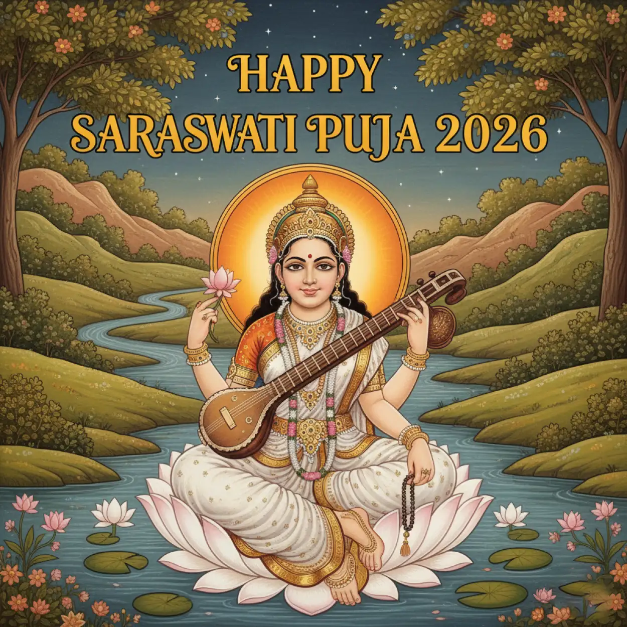 Happy Saraswati Puja 2026 Morning Wishes - Royalty Free Happy Saraswati Puja 2026 Image | Pngmagic Free Download Happy Saraswati Puja 2026 Morning Wishes - High Quality Happy Saraswati Puja 2026 Background