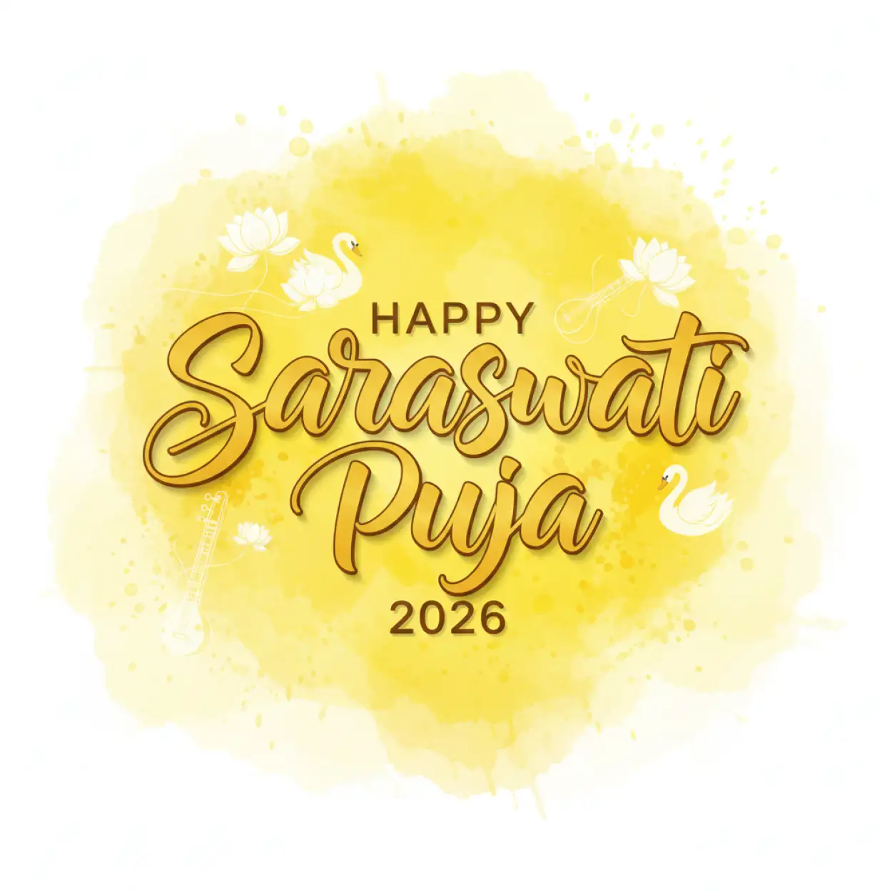 Happy Saraswati Puja 2026 Typography Design - Royalty Free Happy Saraswati Puja 2026 Image | Pngmagic Free Download Happy Saraswati Puja 2026 Typography Design - High Quality Happy Saraswati Puja 2026 Background