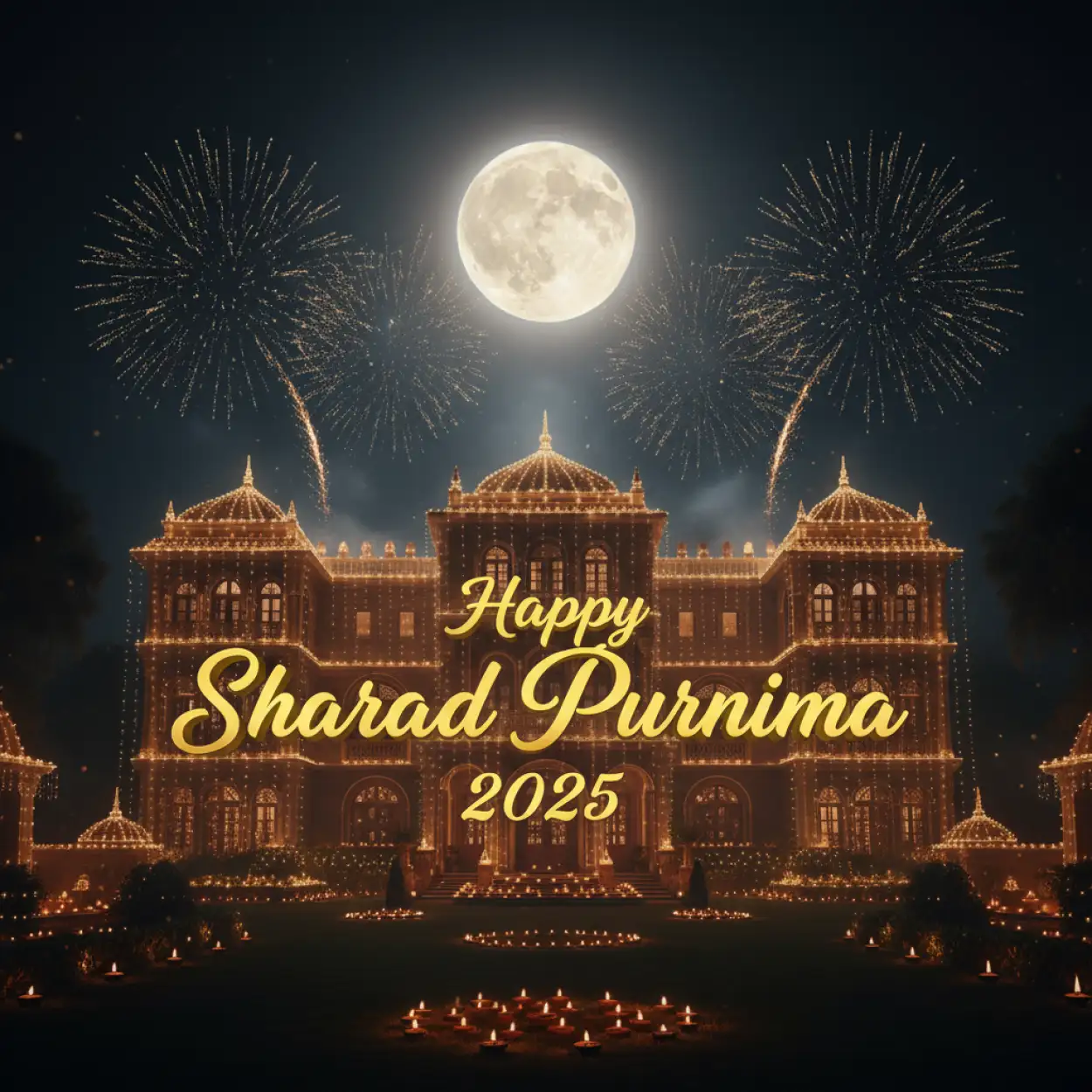 Free Download Happy Sharad Purnima 2025 Hd Greeting Wallpaper - High Quality Happy Sharad Purnima 2025 Background