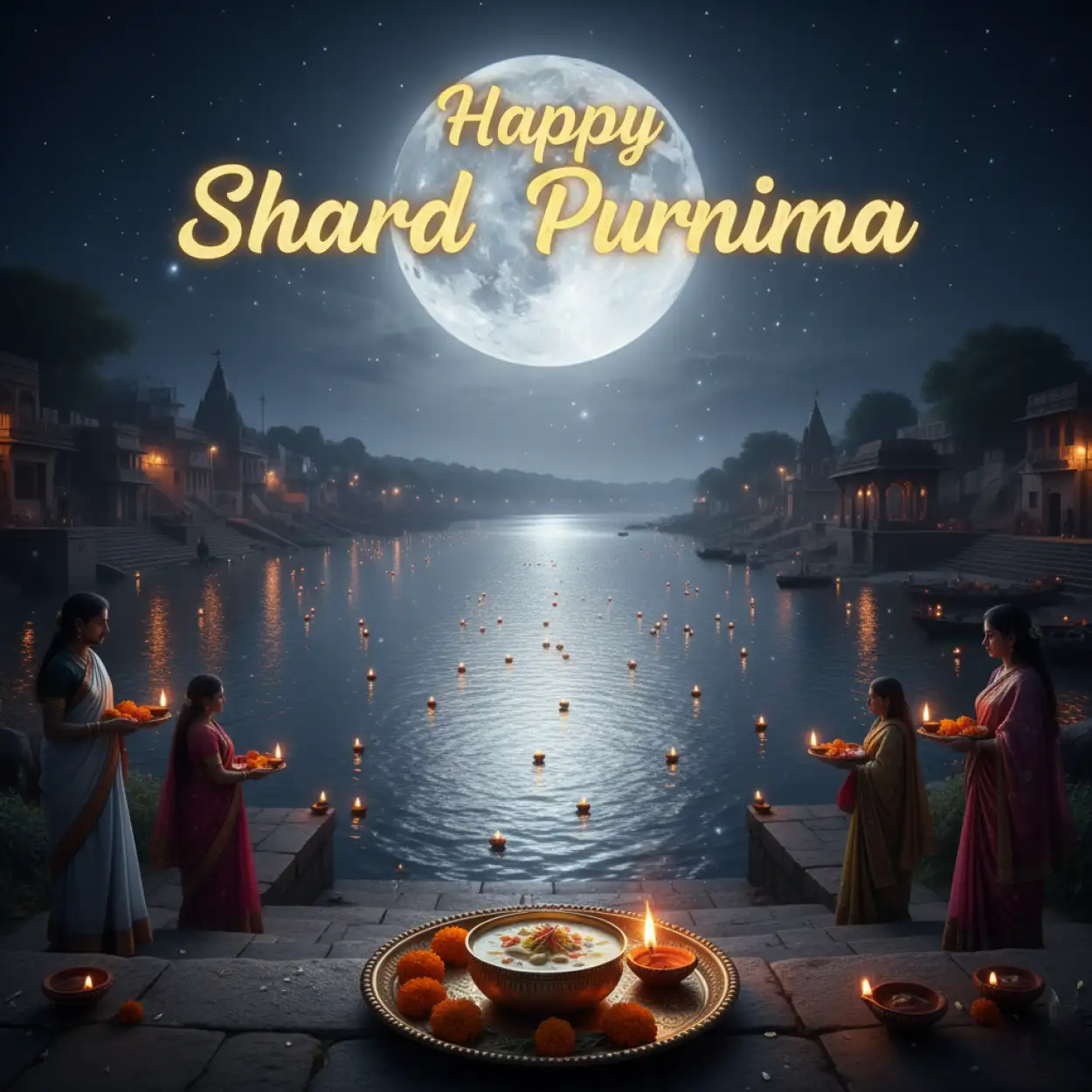 Free Download Happy Sharad Purnima Chandni Raat Wallpaper - High Quality Happy Sharad Purnima Image