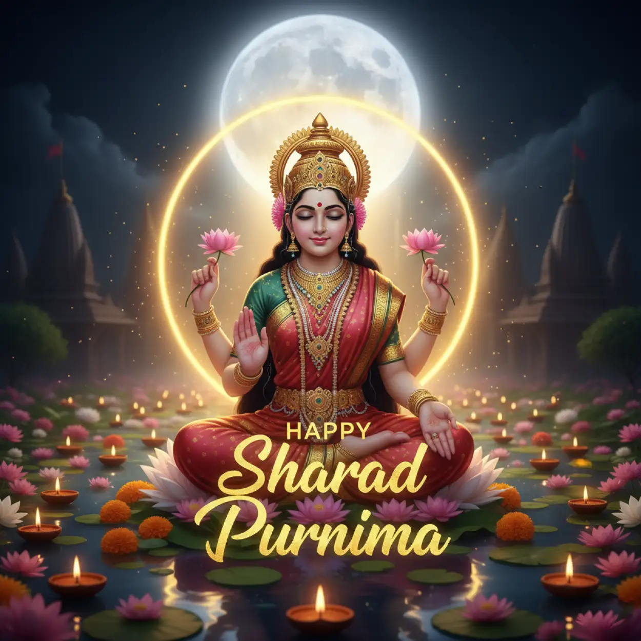 Free Download Happy Sharad Purnima HD Greeting Cards - High Quality Happy Sharad Purnima Image
