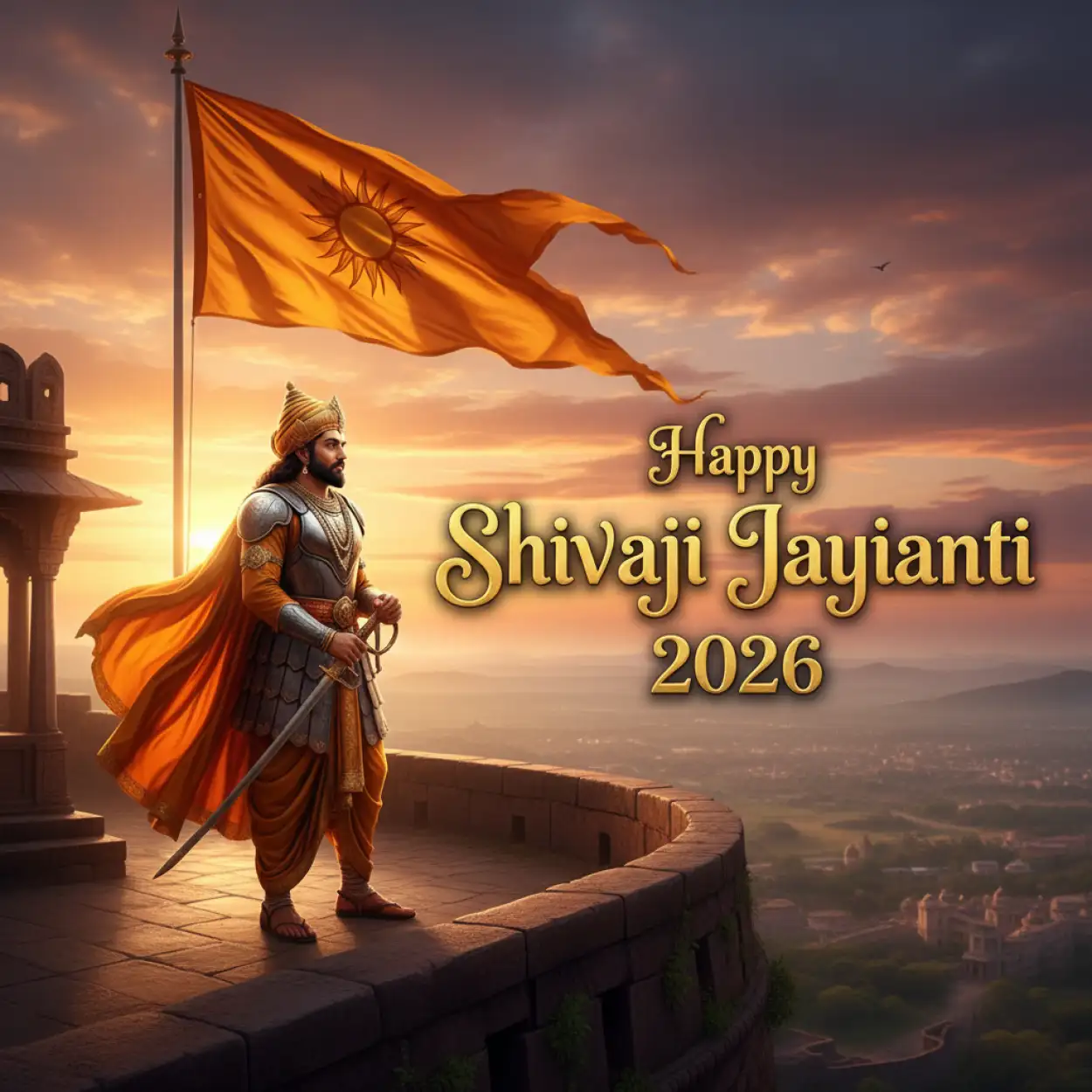Free Download Happy Shivaji Jayanti 2026 Banner Design - High Quality Happy Shivaji Jayanti 2026 Background