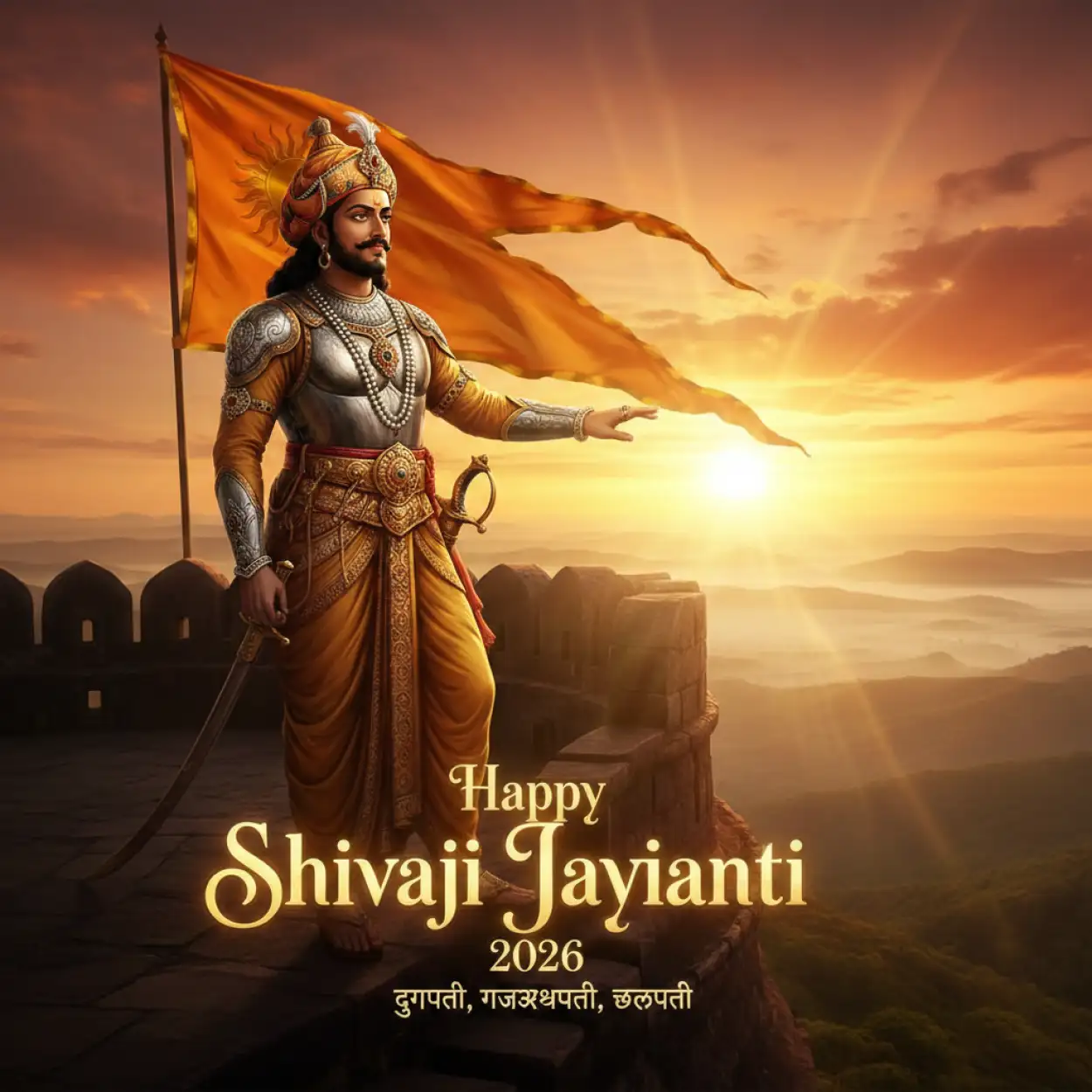 Free Download Happy Shivaji Jayanti 2026 Poster Download - High Quality Happy Shivaji Jayanti 2026 Image