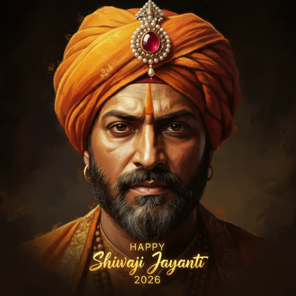Free Download Happy Shivaji Jayanti 2026 Shivaji Maharaj Portrait Hd - High Quality Happy Shivaji Jayanti 2026 Background