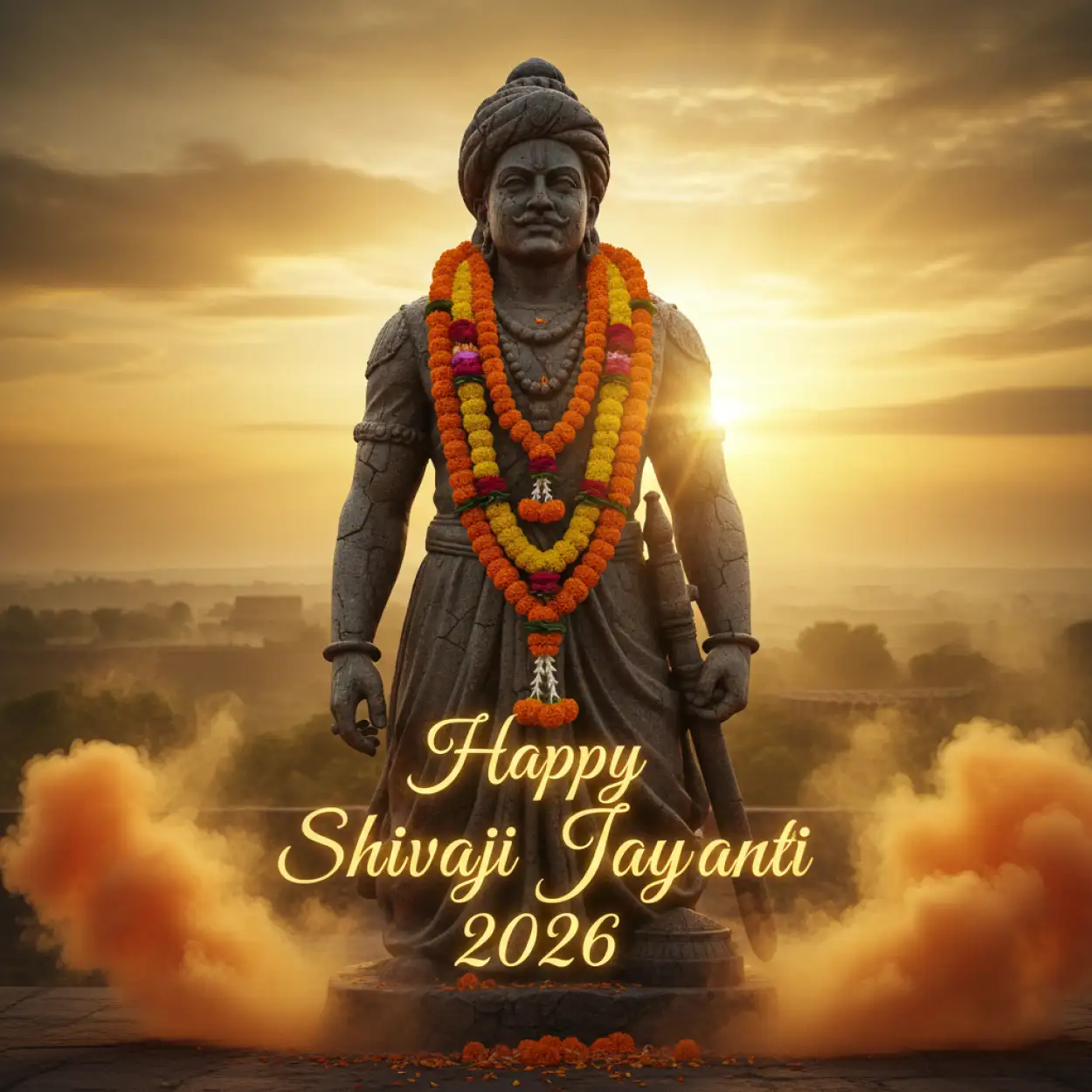 Free Download Happy Shivaji Jayanti 2026 Stylish Font Text - High Quality Happy Shivaji Jayanti 2026 Background