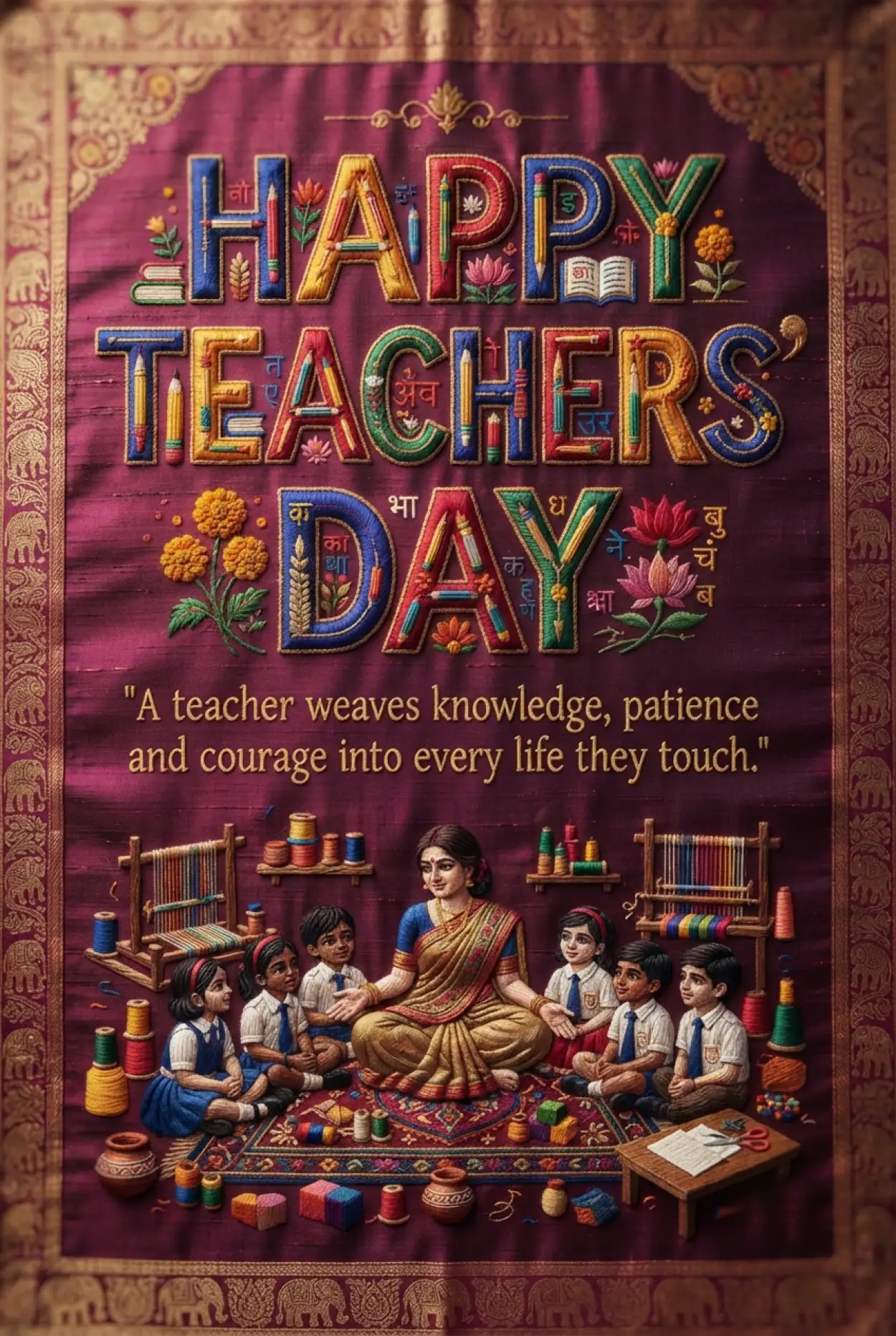 Free Download Happy Teachers Day 2026 Greetings India - High Quality Teachers Day India 2026 Image