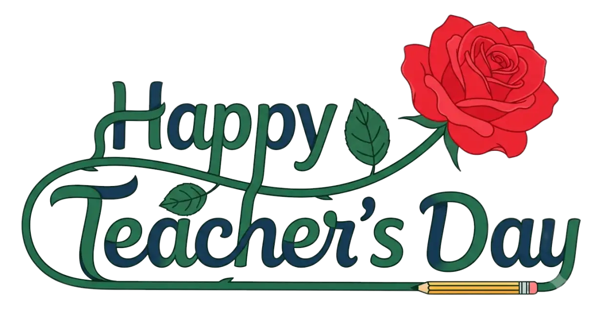Free Download Happy Teachers Day Floral Design Png - High Quality Teachers Day Png Transparent PNG