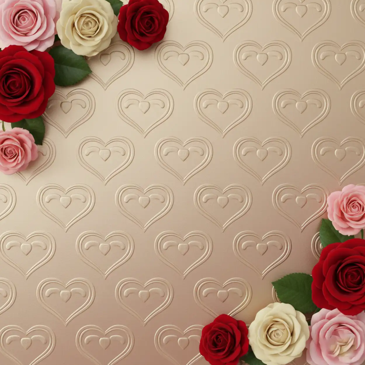Free Download Happy Valentines Day Background With Floral Border - High Quality Happy Valentines Day Background Hd Background Image
