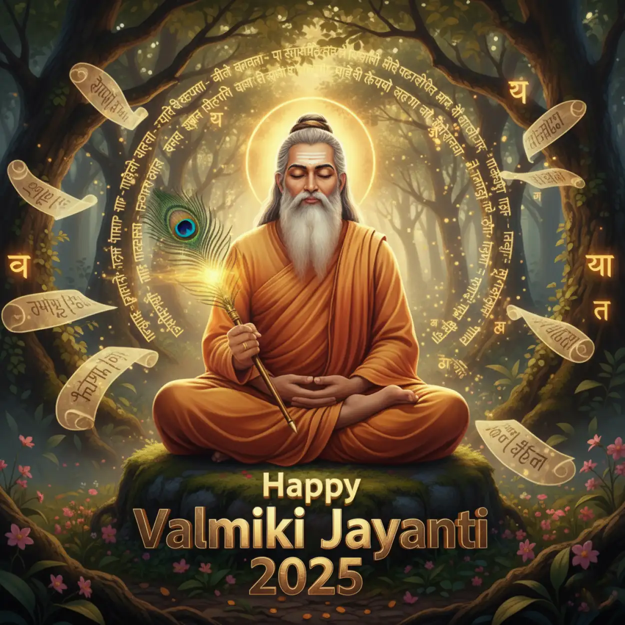 Free Download Happy Valmiki Jayanti 2025 Slogan In Hindi - High Quality Happy Valmiki Jayanti 2025 Background