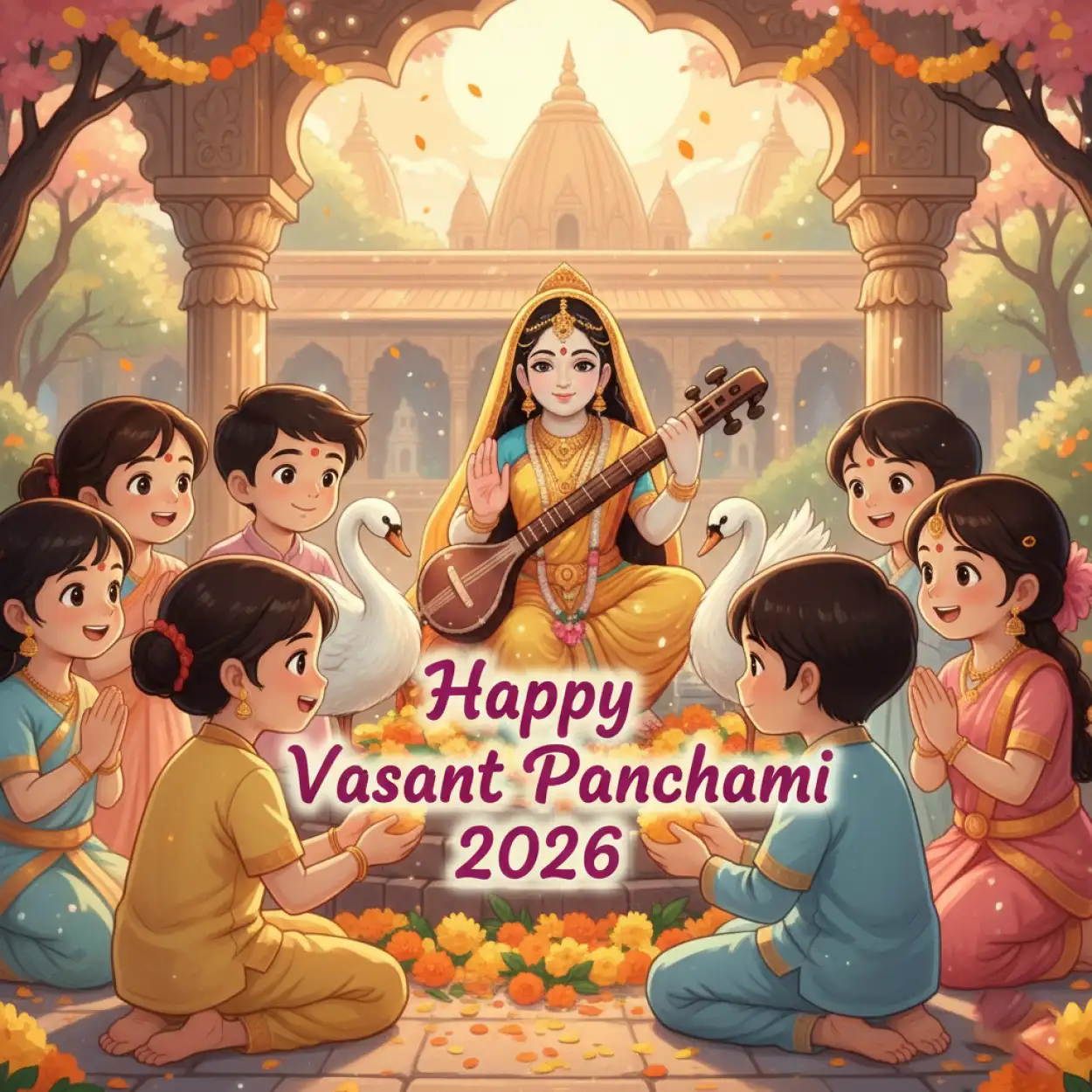 Free Download Happy Vasant Panchami 2026 Cultural Poster - High Quality Happy Vasant Panchami 2026 Image