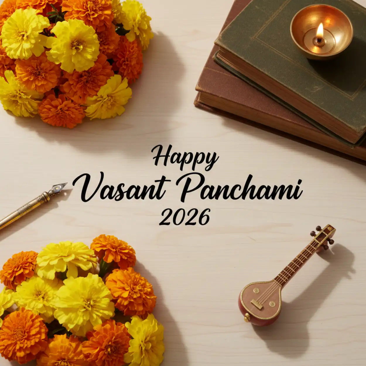 Free Download Happy Vasant Panchami 2026 Hindi Wishes - High Quality Happy Vasant Panchami 2026 Image