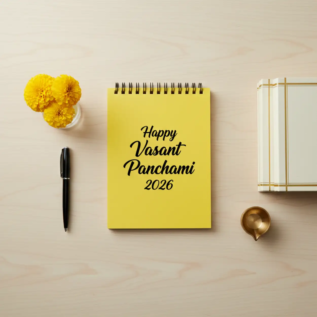 Free Download Happy Vasant Panchami 2026 Yellow Theme Design - High Quality Happy Vasant Panchami 2026 Background