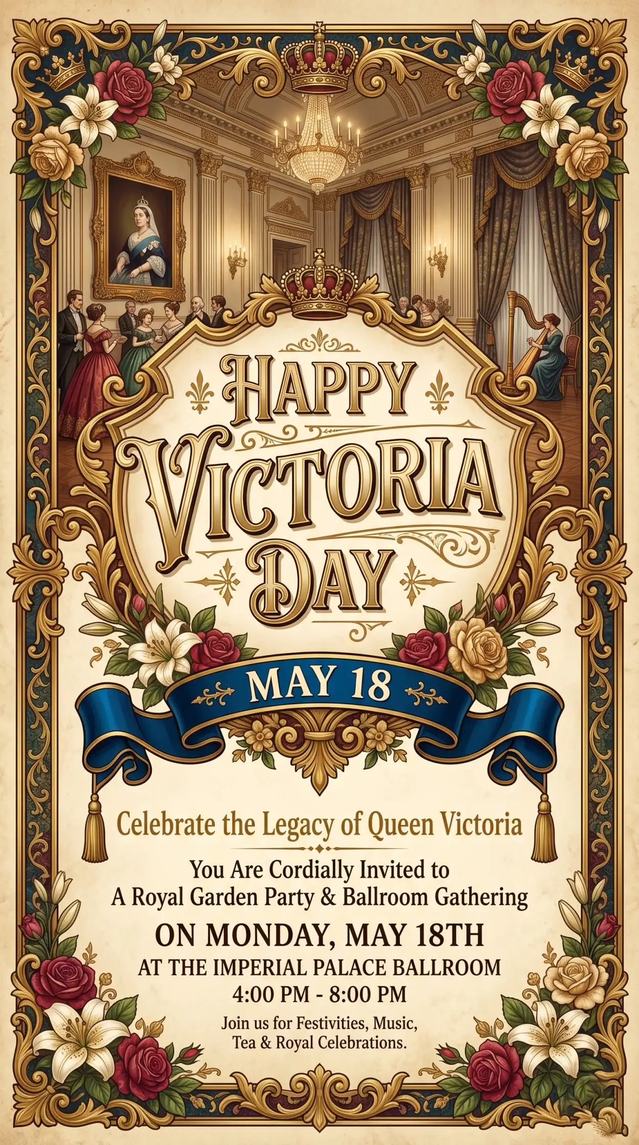 Free Download Happy Victoria Day 2026 Celebration Invitation Card - High Quality Happy Victoria Day 2026 Image