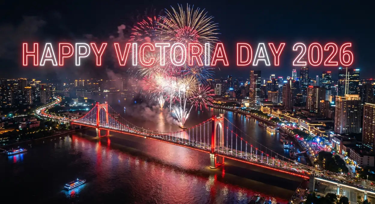 Free Download Happy Victoria Day 2026 Evening Fireworks Wallpaper - High Quality Happy Victoria Day 2026 Image