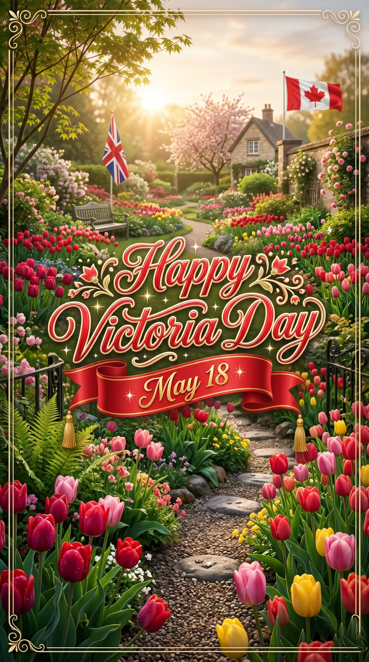 Free Download Happy Victoria Day 2026 Floral Background - High Quality Happy Victoria Day 2026 Background Image