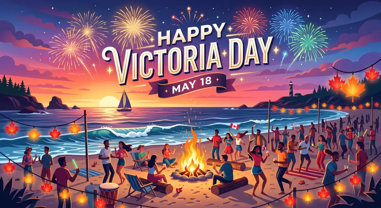 Free Download Happy Victoria Day 2026 Vector Holiday Poster - High Quality Happy Victoria Day 2026 Image