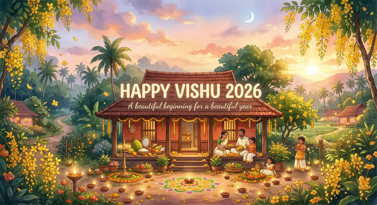 Free Download Happy Vishu 2026 Wishes Ads Creative Design Ideas - High Quality Happy Vishu 2026 Wishes Image