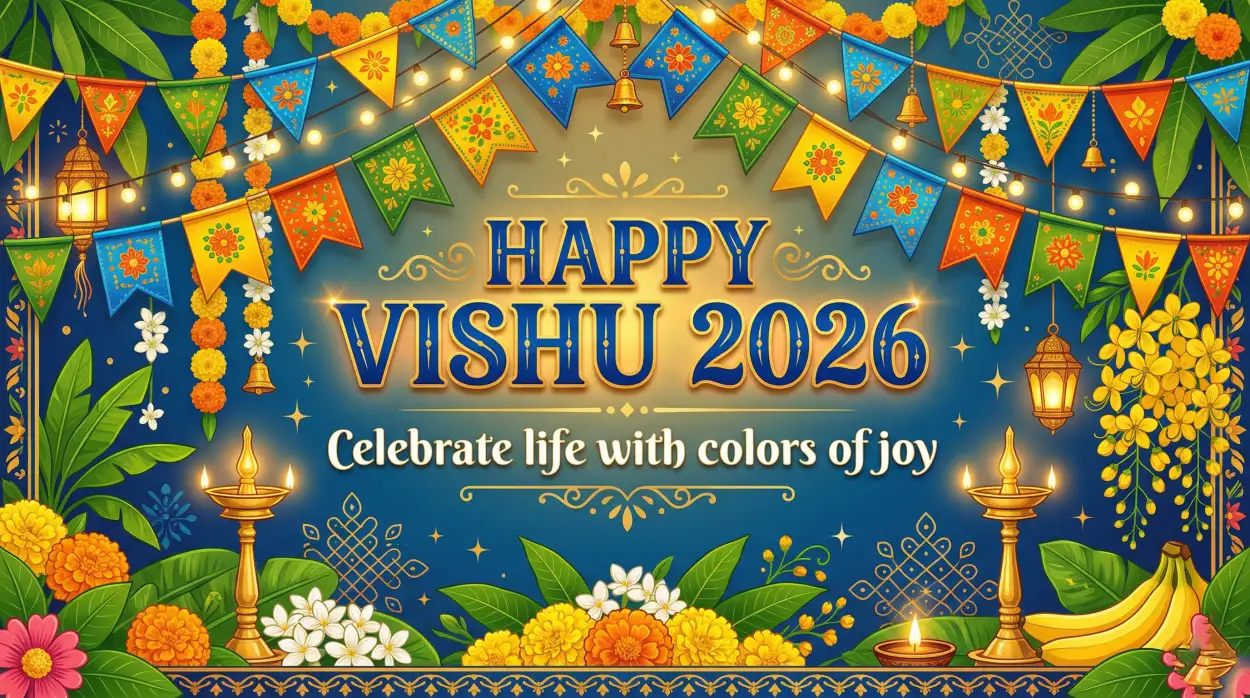 Free Download Happy Vishu 2026 Wishes Creative Ad Banner Text Ideas - High Quality Happy Vishu 2026 Wishes Image