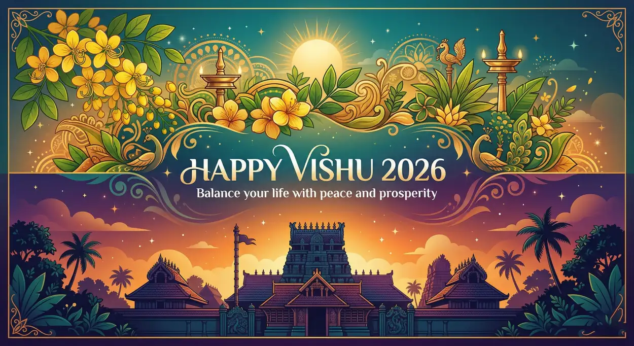 Free Download Happy Vishu 2026 Wishes Cultural Greeting Messages - High Quality Happy Vishu 2026 Wishes Image