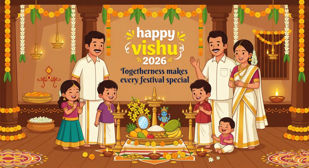 Free Download Happy Vishu 2026 Wishes Festival Wishes Malayalam - High Quality Happy Vishu 2026 Wishes Image
