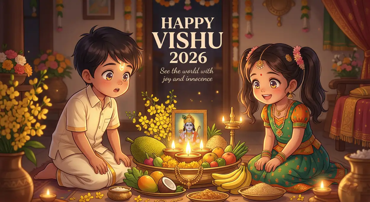 Free Download Happy Vishu 2026 Wishes In English For Family - High Quality Happy Vishu 2026 Wishes Image