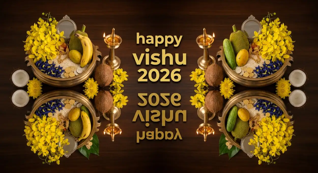 Free Download Happy Vishu 2026 Wishes In Malayalam Font Style - High Quality Happy Vishu 2026 Wishes Image