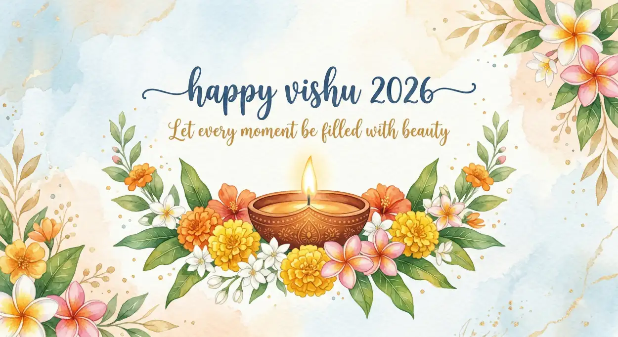 Free Download Happy Vishu 2026 Wishes Quotes With Spiritual And Positive Messages - High Quality Happy Vishu 2026 Wishes Image